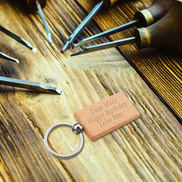 Trænøgleringe DIY Tomme trænøgleringe Personlige trænøgleringe til DIY-håndværk Dekorationer Gaver Pyrografi-design