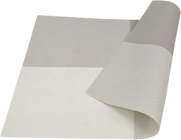 45 x 30 cm Uusi ruudullinen PVC/PET-pöytätabletti pm419, 6 kappaleen setti harmaa -