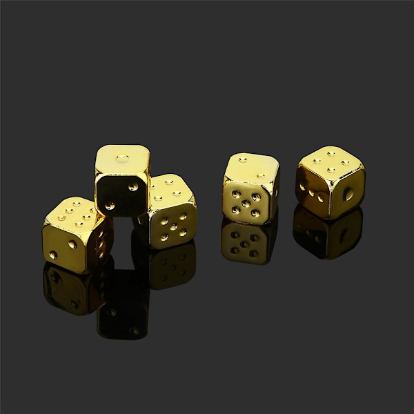 5 stk. metalterninger, guld, til brætspil, fester og hjemmet