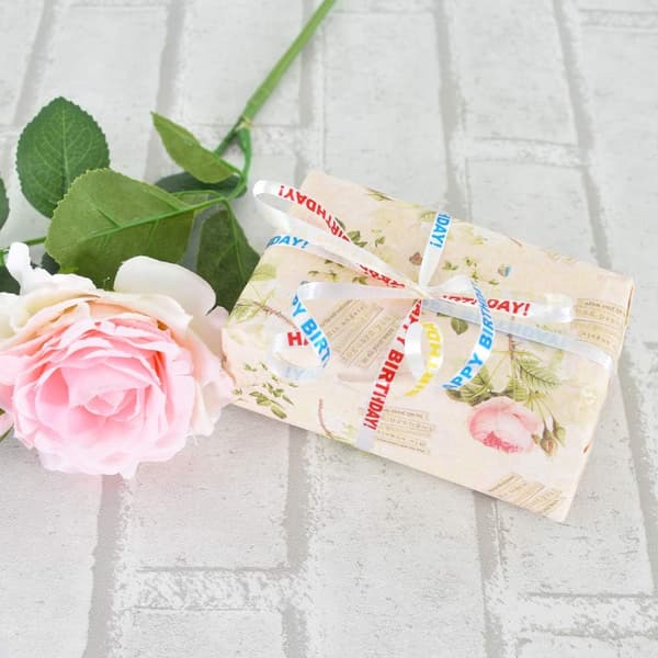 Happy Birthday Printed Crimped Curly Ribbon Balloon String Roll