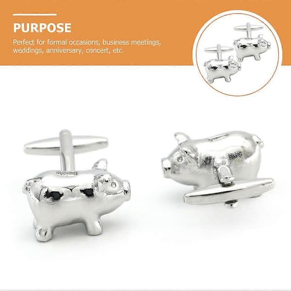 1 Pair Pig Cufflinks Creative Cufflinks Suits Shirt Cufflinks Men's Clothing Accessories