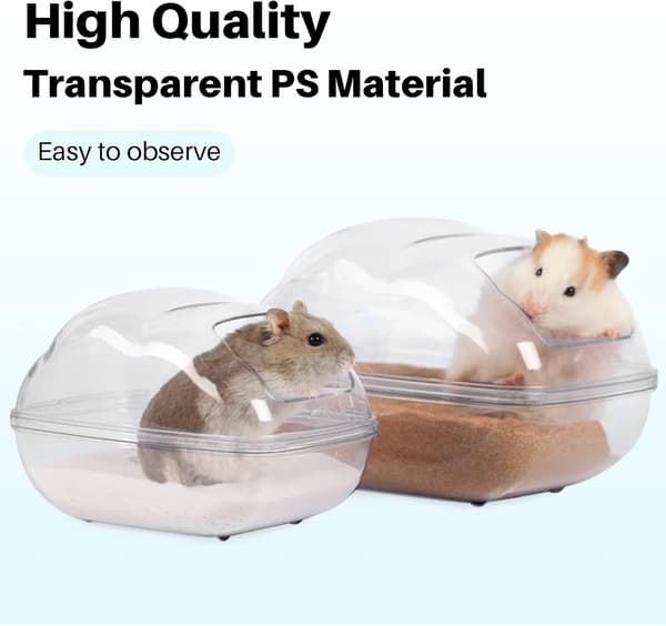 Hamstersandbad, Transparent Hamstersandbad med Skyffel, Bur