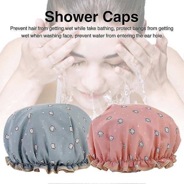 Your Hair Cap Double Layer Keep Bath Accessories Reusable Bath Adult Cute Pri
