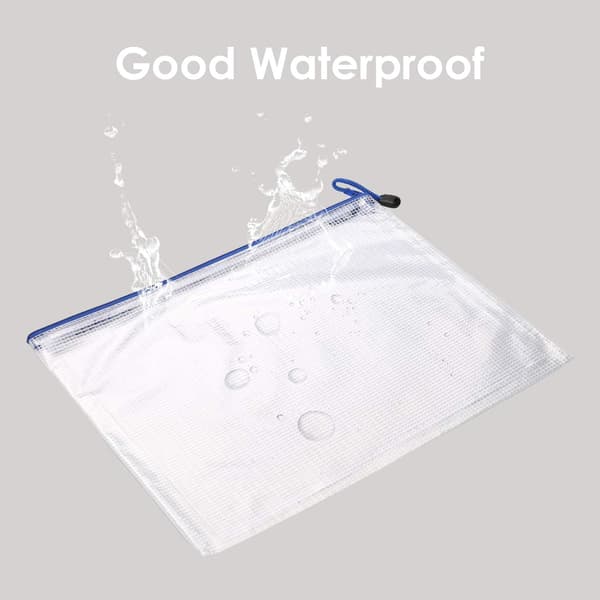 A4 Document Pocket with Zipper 12 pcs Zippered Pocket Folder Package Wallet Document Pocket File Folder Bag Plastic File Folder Office Supplies Travel PVC