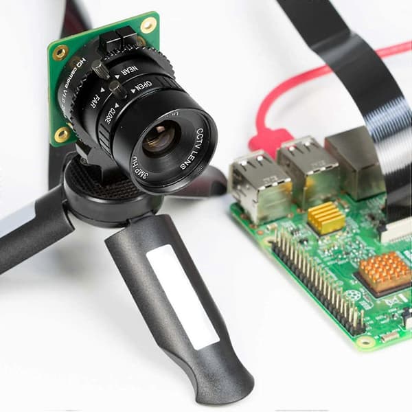 C-mount Lens For Raspberry Pi HQ Camera, 12mm Length With Manual Focus And Adjustable Aperture