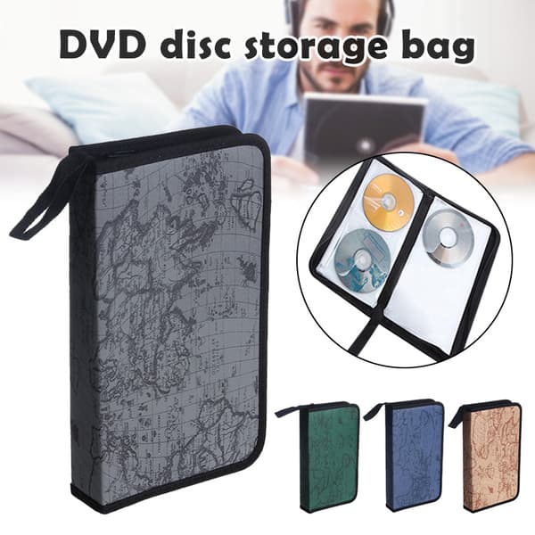 CD-mappe til 80 CD/DVD/Blu-ray Robust konstruktionskuffert Opbevaringsholder Organizer Green