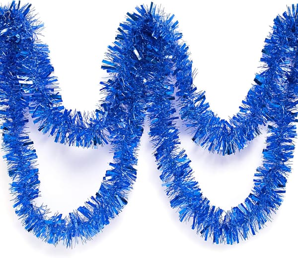10 styk blå metallisk glitter twist guirlande