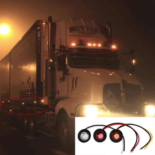 10x Lastebil Buss Båt Tilhenger Sidemarkeringslys Lampe 3LED Markeringslys Rødt deksel rødt lys
