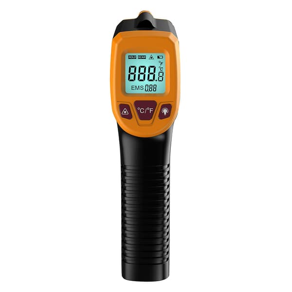 Digital IR Infrarød Termometer Temperaturpistol Varmeføler Kontaktløs [DB] Orange Orange