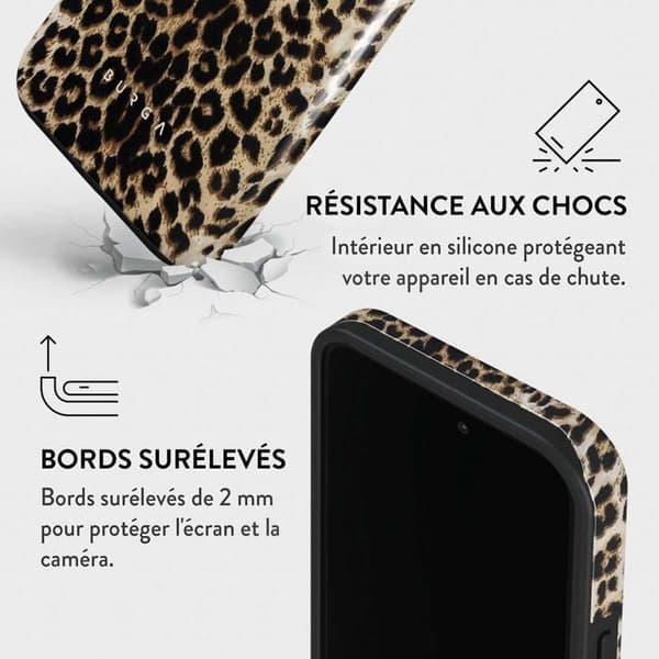 Etui - BURGA - Spiller - iPhone 13 Pro - Stødabsorberende beskyttelse - Leopardmønster brun brun