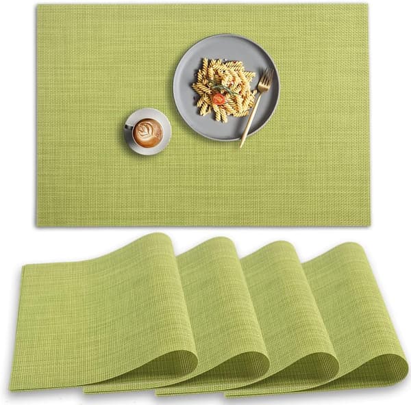 4 set gröna värmebeständiga och halkfria PVC-bordsdukar - w