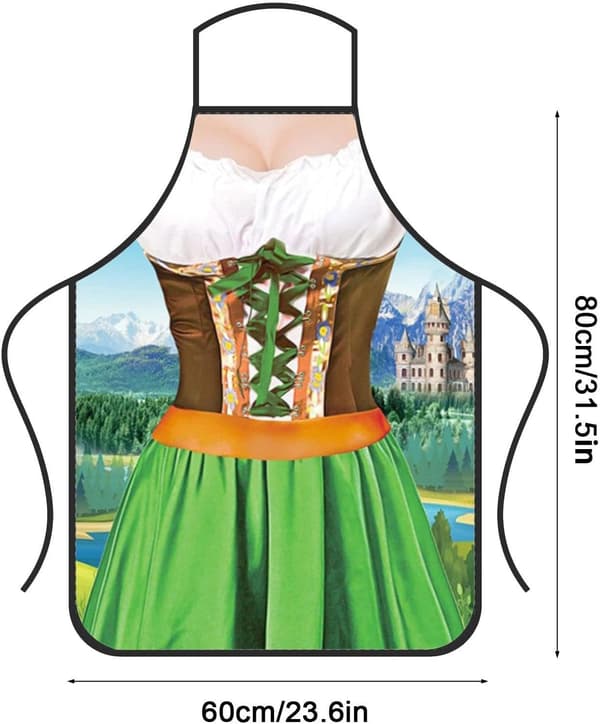 Oktoberfest-förkläde, bayerskt förkläde mjukt kvinnligt manligt unisex 05 - 5