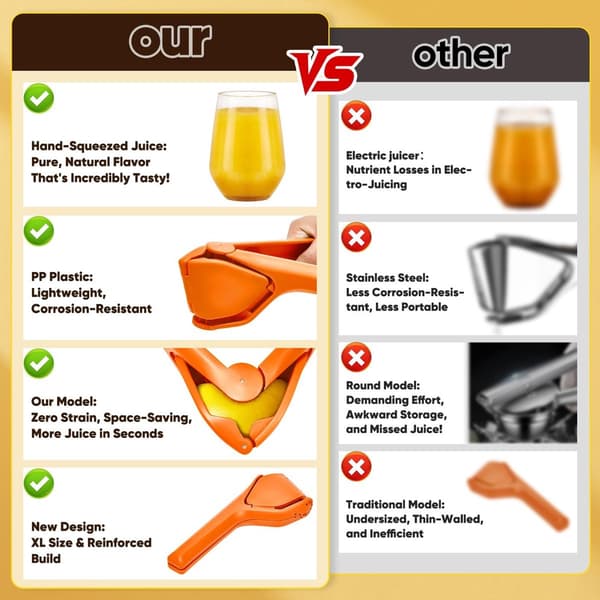 Manuel citronpresser – Let at bruge, robust, til citroner/appelsiner