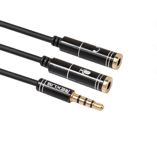 3,5 mm Jack Hörlursmikrofon Musik Ljudsplitter Förlängningsadapterkabel