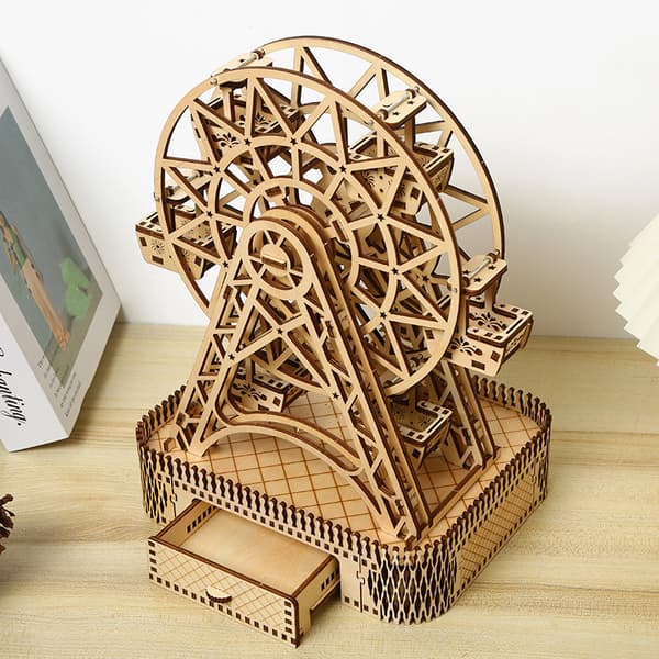 Pariserhjul 3D-træpuslespil, pædagogiske samlespil, DIY kreative ornamenter