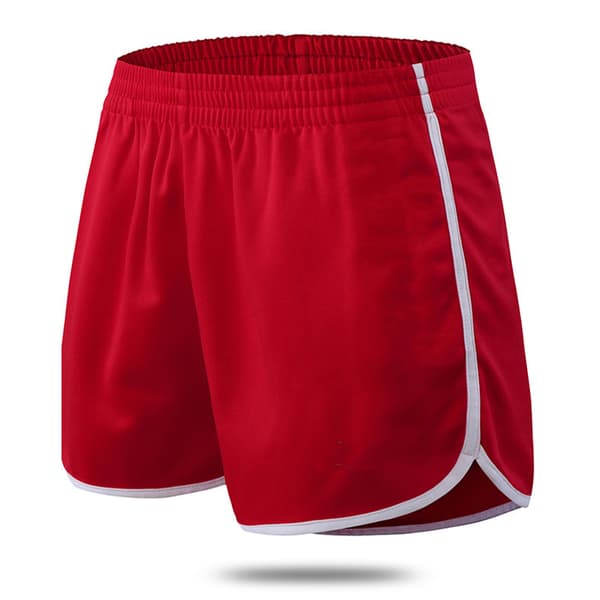 Atletiske shorts til mænd med elastisk talje, ensfarvede, lette, løs pasform, sportstøj til rød L red L