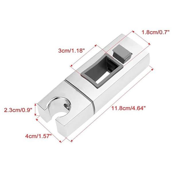 Dusjhode Glider Justerbar Stangholder Glider Firkantet Kombi Badekar Veggmontering Erstatning Glider Stangklemme