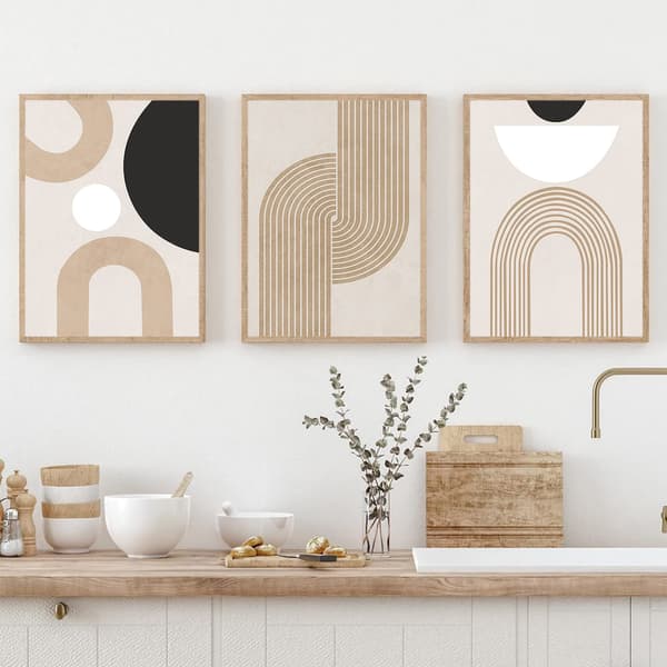 Set med 3 premiumaffischer, modern abstrakt konst väggkonst, utan ram, dekorativa boho-bilder för vardagsrum, sovrum 50 x 70 cm 50*70cm 50*70cm