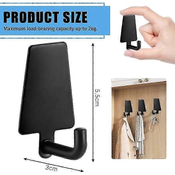 [EN] 8-pack Self-Adhesive Hooks Stainless Steel Fastening Hooks Heavy Duty Wall Door Hooks Sticky Clothes Hook p