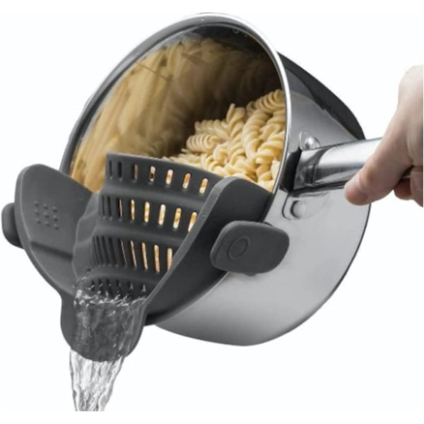 Original Grey Kitchen Colander for Pots, Pans, and Bowls, Adjustable