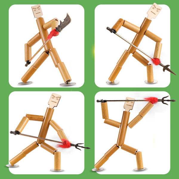 Rolig bambu mann kjemper leker for barn Interaktive skrivebordsleker for gutter jenter barn Hvit 2 stk White 2 pieces