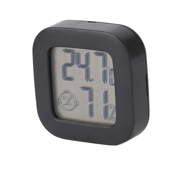 Temperature Humidity Meter Mini LCD Display Portable Electric Hygrometer for Home Office Black