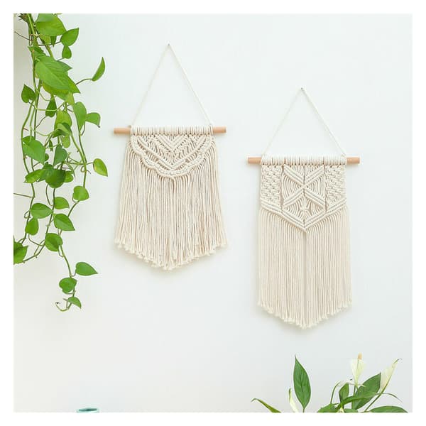 2 stk. blondevægkunst vævet boho-stil vægdekoration hjem chic