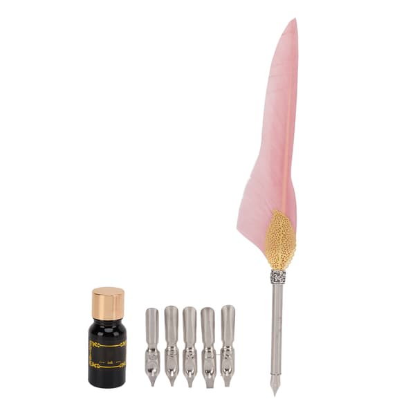 Feather Pen Set Durable Creativity Easy Writing Stationery Gift Box for Lovers Teachers Classmate Gift Dirty Powder