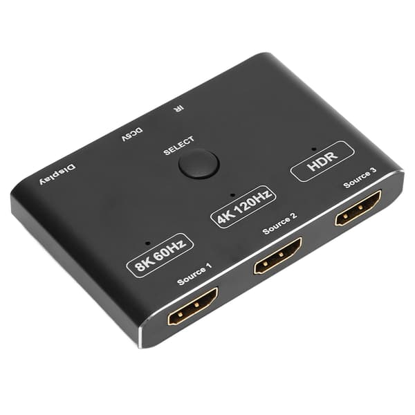 HD Multimedia Interface Switcher HDR 3 ind 1 ud 8K HD Multimedia Interface Splitter med retningsbestemt fjernbetjening