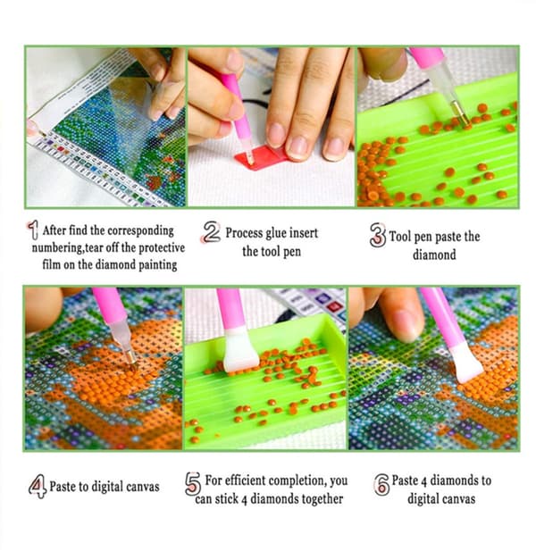 30x40cm, bekklandskap 5d diamantmaleri strassbroderi c