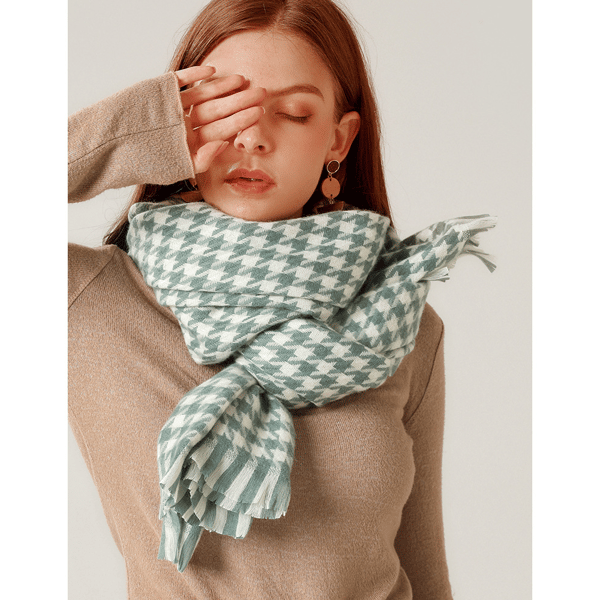 Dame Tartan Skjerf - Dame Vinter Langrutete Skjerf, Så