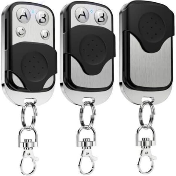Universal Gate Remote Control 433.92 MHz, Wireless 4-Button Garage Door Remote Copy, 3-Piece Key Fob