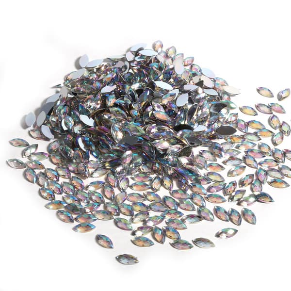 Fargerike Hesteøye Akryl Rhinestones - Kunsttilbehør Hvit White_tfrf