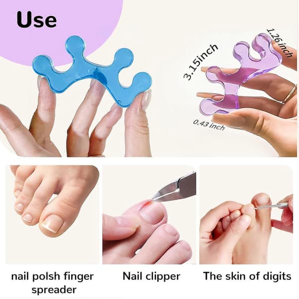 4 pcs Toe Separators for Pedicure for Easy Finger and Toenail Care