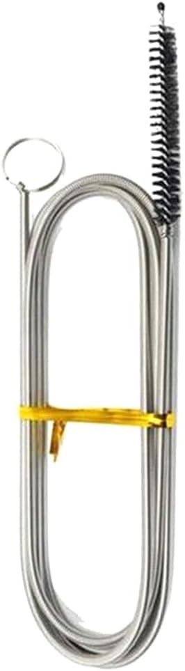 Long, Flexible Cleaning Brush for Refrigerator, Drain Cleaner with Stainless Steel Spring (1 pc)