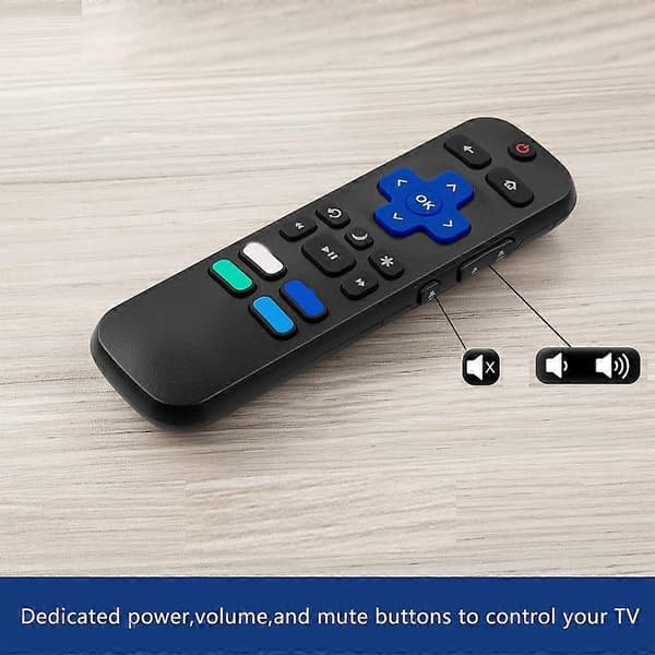 Erstatningsfjernkontroll for Hisense Roku TV, TCLRoku TV, Sharp med Netflix-knapper_tfrf