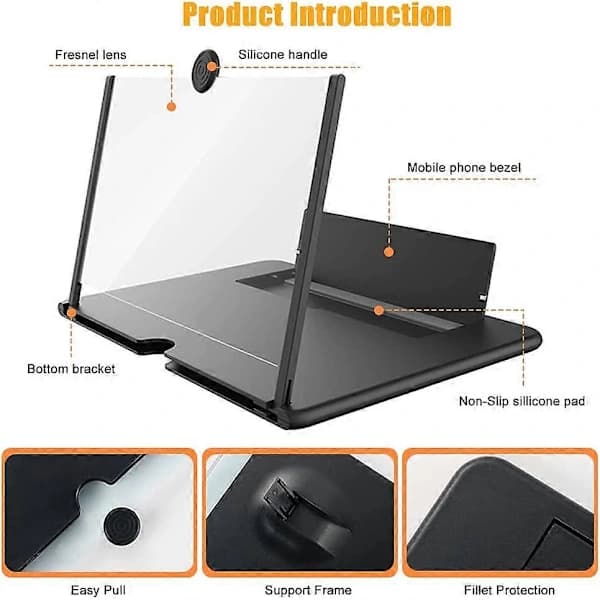 16'' Screen Magnifier Magnifying Glass, 3D Phone Screen Magnifier, Mobile Phone Magnifier Screen Magnification For All Smartphones[CO]
