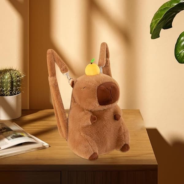 Capybara Ryggsäck, Plysch Capybara Leksaksväska för Fest, Semester, Män{F2}