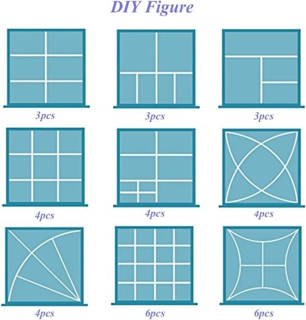 8 DIY Drawer Organizers with Adjustable Drawer Dividers (Blue)