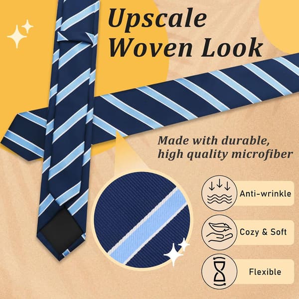 Slips til drenge, ensfarvede drenge-/pigeslips, slips til børnebryllup, dimission, skoleuniformer stribet marineblå - Stripe Navy Blue