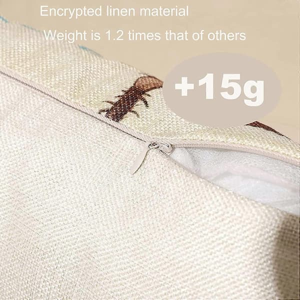 4-pack Kuddfodral 45 x 45 cm, Dekorativa Blommiga Linnékuddfodral för Vardagsrum Sovrum Soffa Säng, Endast Kuddfodral