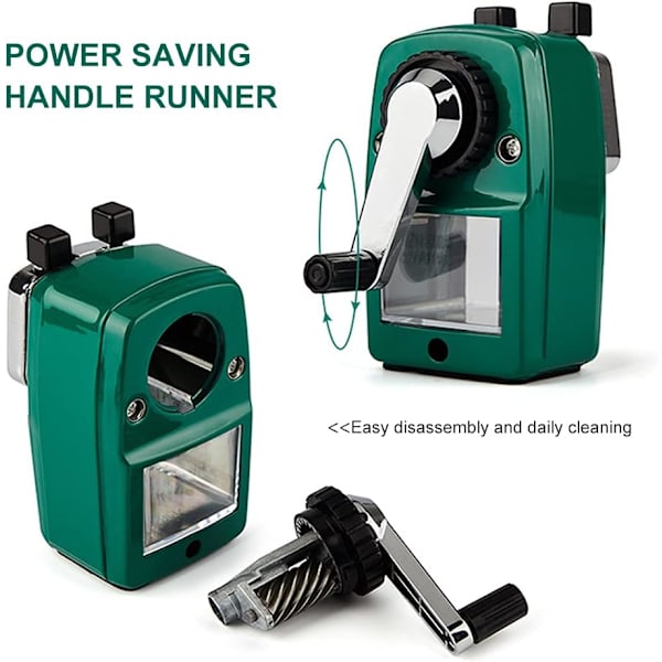 Pencil Sharpener, Hand-Cranked Pencil Sharpener, School and Office Desk Sharpener, Portable Pencil Sharpener, Rotary Sharpener for Students