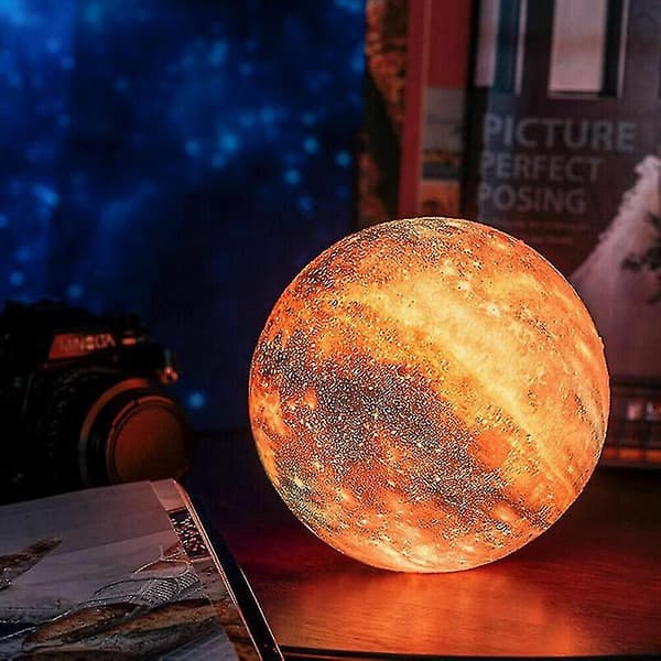 3D Moon Lamp LED Night Light Star Galaxy Touch 16 Colors USB Charging with Remote Control 10 cm