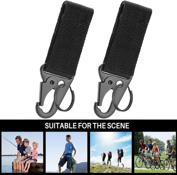 2 stk. Nylon Hurtigkarabinkrok, Multifunksjonell Taktisk Hanske