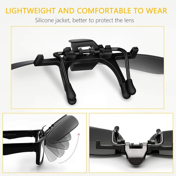 Clip-on solglasögon, polariserade solglasögon [2-pack] Clip-on solglasögon