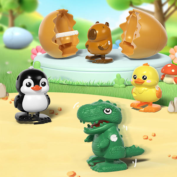 Wind-up Walking Eggshell Animal Toy Funny Assembly For Kids Easter Gift B B
