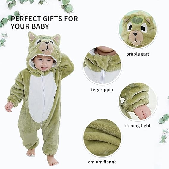 Baby Onesies Djurpyjamas Jumpsuit Ro för längd 120cm
