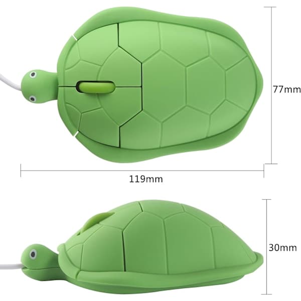 Wired Mouse, Cute Animal-Shaped Dolphin USB Wired Mouse Optical Mouse for Desktop PC Laptop, 3 Buttons Green green