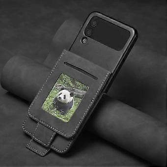 Magnetic Buckle Case Compatible with Samsung Galaxy Z Flip 3/4, PC Frame + PU Leather Protective Cover