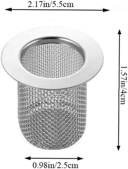 Multifunktionelt gulvafløbsfilter i rustfrit stål, vaskesil, anti-tilstopningssil til hårfangere til badekar og vask (5.5x2.5x4cm)
